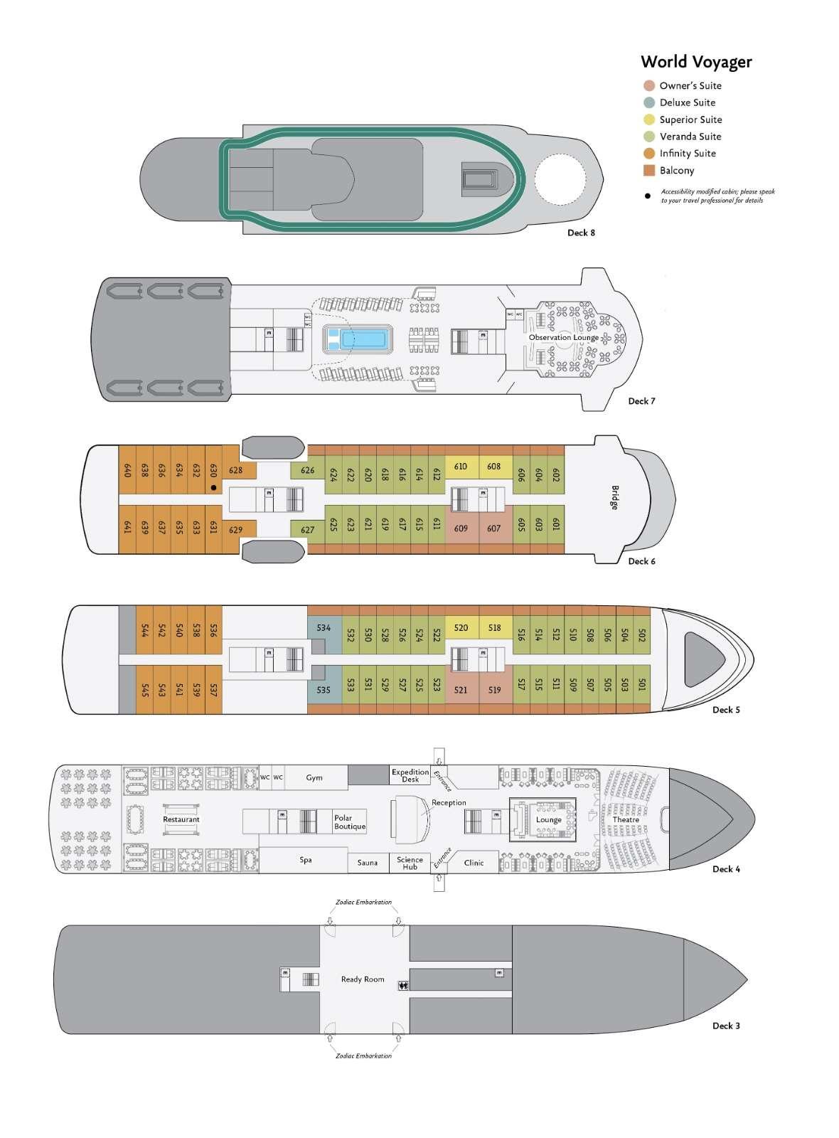 Deck Plan World Voyager Quark